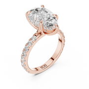 Tulip Head Hidden Halo Engagement Ring