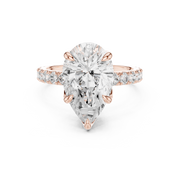 Tulip Head Hidden Halo Engagement Ring