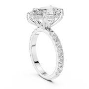 Tulip Head Hidden Halo Engagement Ring