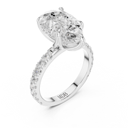 Tulip Head Hidden Halo Engagement Ring