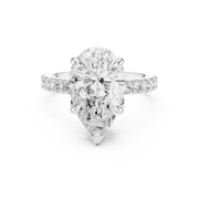 Tulip Head Hidden Halo Engagement Ring