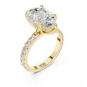 Tulip Head Hidden Halo Engagement Ring