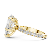 Tulip Head Hidden Halo Engagement Ring
