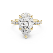 Tulip Head Hidden Halo Engagement Ring