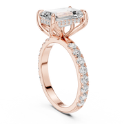Tulip Head Hidden Halo Engagement Ring