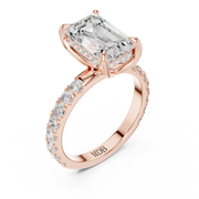 Tulip Head Hidden Halo Engagement Ring