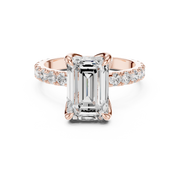 Tulip Head Hidden Halo Engagement Ring