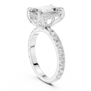 Tulip Head Hidden Halo Engagement Ring