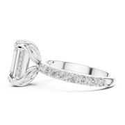 Tulip Head Hidden Halo Engagement Ring