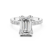 Tulip Head Hidden Halo Engagement Ring
