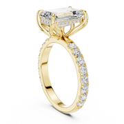 Tulip Head Hidden Halo Engagement Ring