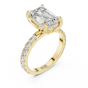 Tulip Head Hidden Halo Engagement Ring