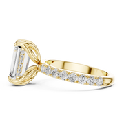Tulip Head Hidden Halo Engagement Ring