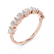 Marquise and Round Diamond Wedding Band