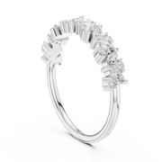 Marquise and Round Diamond Wedding Band
