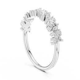 Marquise and Round Diamond Wedding Band