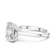 Cathedral Tulip Engagement Ring with Diamond Bridge