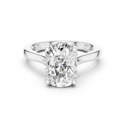 Cathedral Tulip Engagement Ring with Diamond Bridge