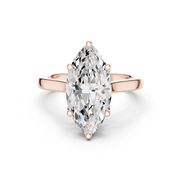 Cathedral Tulip Engagement Ring with Diamond Bridge