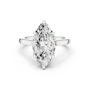 Cathedral Tulip Engagement Ring with Diamond Bridge