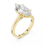 Cathedral Tulip Engagement Ring with Diamond Bridge