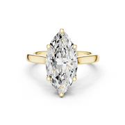 Cathedral Tulip Engagement Ring with Diamond Bridge