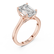 Cathedral Tulip Engagement Ring with Diamond Bridge