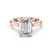 Cathedral Tulip Engagement Ring with Diamond Bridge