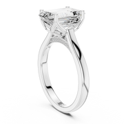 Cathedral Tulip Engagement Ring with Diamond Bridge