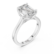 Cathedral Tulip Engagement Ring with Diamond Bridge