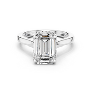 Cathedral Tulip Engagement Ring with Diamond Bridge