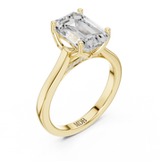 Cathedral Tulip Engagement Ring with Diamond Bridge