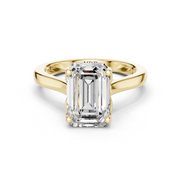 Cathedral Tulip Engagement Ring with Diamond Bridge