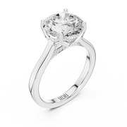 Cathedral Tulip Engagement Ring with Diamond Bridge
