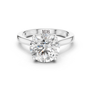 Cathedral Tulip Engagement Ring with Diamond Bridge