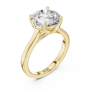 Cathedral Tulip Engagement Ring with Diamond Bridge