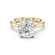 Cathedral Tulip Engagement Ring with Diamond Bridge