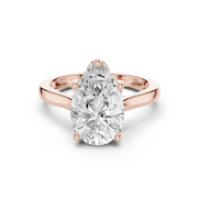 Cathedral Tulip Engagement Ring with Diamond Bridge