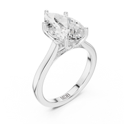 Cathedral Tulip Engagement Ring with Diamond Bridge