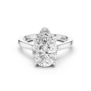 Cathedral Tulip Engagement Ring with Diamond Bridge