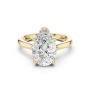 Cathedral Tulip Engagement Ring with Diamond Bridge