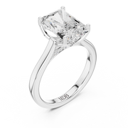 Cathedral Tulip Engagement Ring with Diamond Bridge