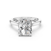 Cathedral Tulip Engagement Ring with Diamond Bridge