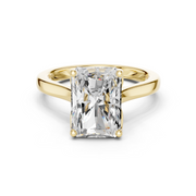 Cathedral Tulip Engagement Ring with Diamond Bridge