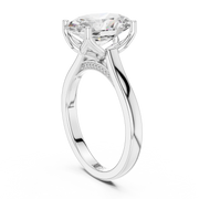 Cathedral Tulip Engagement Ring with Diamond Bridge