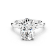 Cathedral Tulip Engagement Ring with Diamond Bridge
