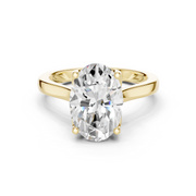 Cathedral Tulip Engagement Ring with Diamond Bridge